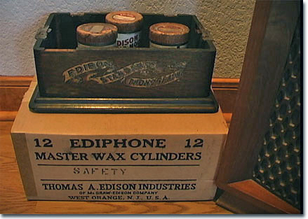    box of blank Edison cylinders from Ford Museum