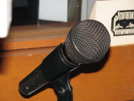 Audio Technica AT818 microphone in Museum of Magnetic Sound Recording's vintage microphone and recording equipment collection