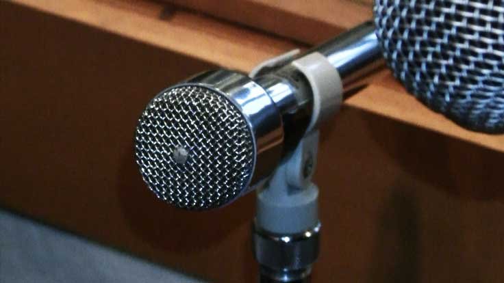 Electro Voice 631 microphone in Museum of Magnetic Sound Recording's vintage microphone and recording equipment collection