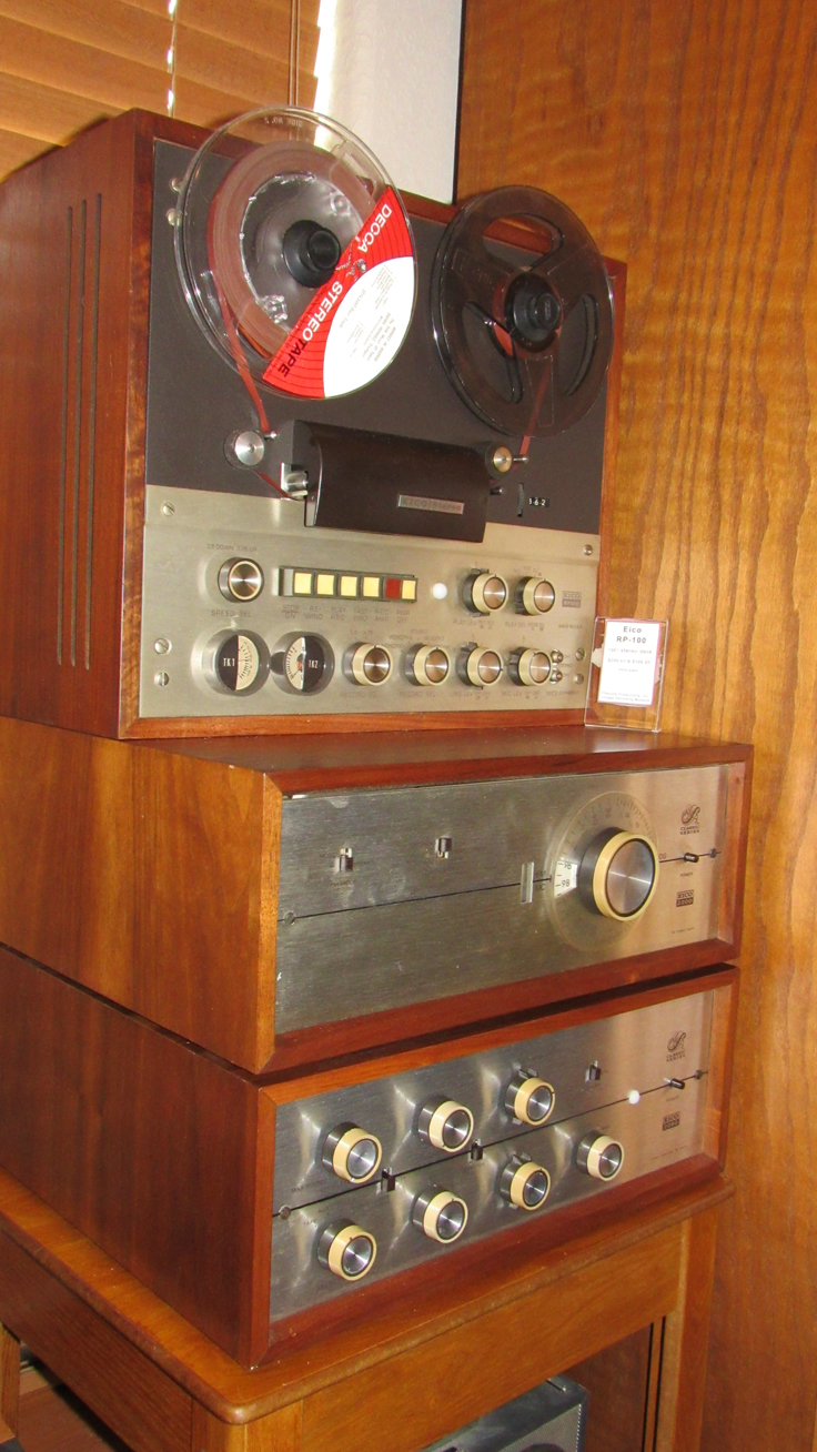 Eico and ReVox amp/tuner/tape recorder display in the Reel2ReelTexas/Museum of Magnetic Sound Recording vintage tape recording collection