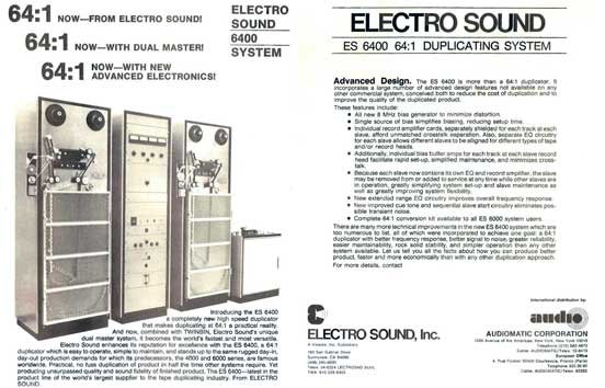 Electro Sound ad in the Reel2ReelTexas.com vintage reel tape recorder recording collection