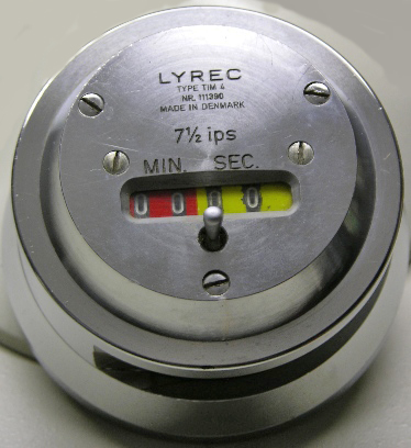 Lyrec TM4 timer for reel to reel tape recorders and used by Ampex, Studer and other major manufacturers. Photo is in the Reel2ReelTexas.com vintage reel tape recorder recording collection