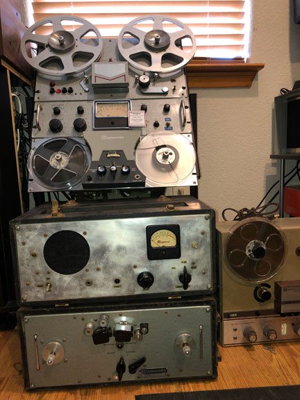 Magnecord P63 and Magnecord S36B in the MOMSR/Reel2ReelTexas/Theophilus vintage reel tape recorder recording collection