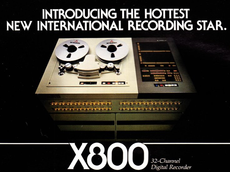 1980 Mitsubishi X800 digital reel tape recorder ad in the Museu of Magnetic Sound Recording