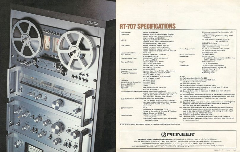 Ad for the Pioneer reel to reel tape recorder in the Reel2ReelTexas.com vintage reel tape recorder recording collection
