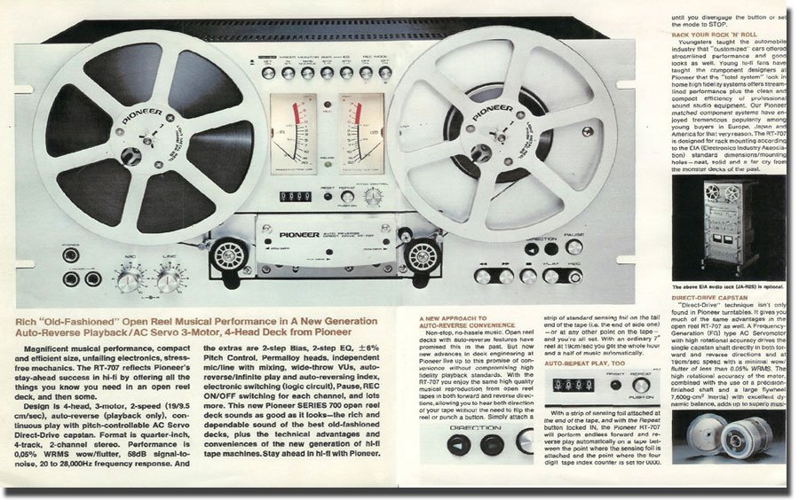 Ad for the Pioneer reel to reel tape recorder in the Reel2ReelTexas.com vintage reel tape recorder recording collection