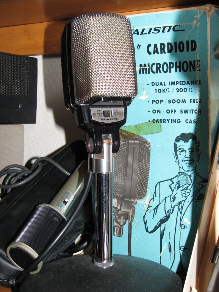Realistic/Radio Shack microphone in Museum of Magnetic Sound Recording's vintage microphone and recording equipment collection