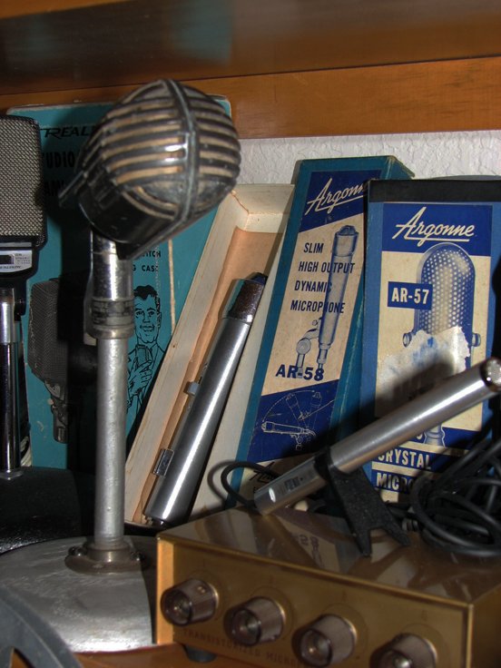 Shure 508 microphone in Museum of Magnetic Sound Recording's vintage microphone and recording equipment collection