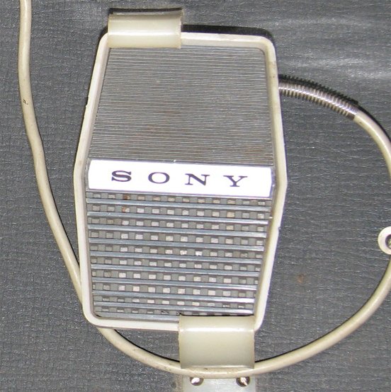 Microphone that came with the 1962 Sony 300 reel tape recorder in Museum of Magnetic Sound Recording's vintage microphone and recording equipment collection