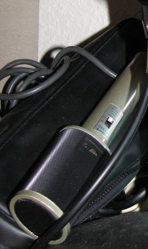 Sony F99S microphone in Museum of Magnetic Sound Recording's vintage microphone and recording equipment collection
