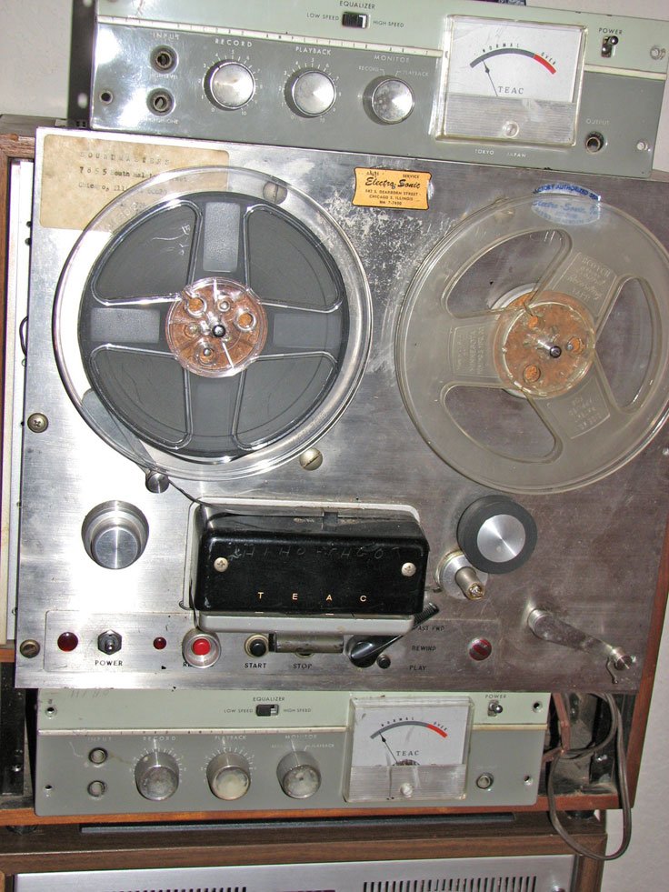 Teac TD-102 reel tape recorder used for on-location recording by Chicago's Sound Masters. This recorder is in the Reel2ReelTexas.com collection