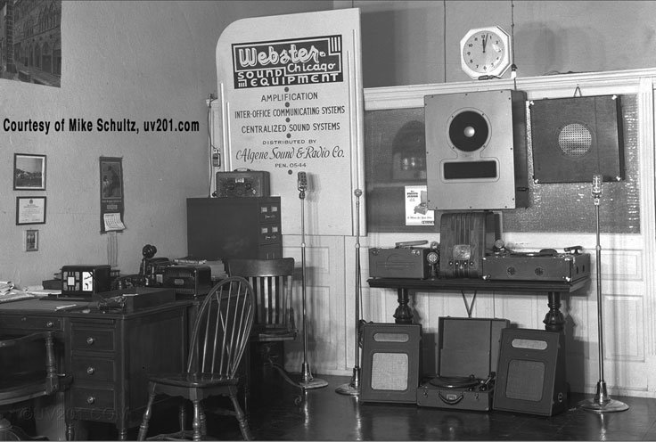 Webster Chicago sales shop courtesy of Mike Schultz in the Reel2ReelTexas.com vintage reel tape recorder recording collection