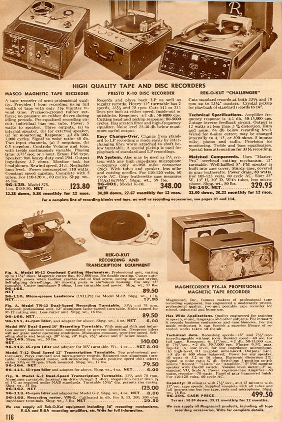 1950 ad for the Magnecord reel to reel tape recorder in the Reel2ReelTexas.com MOMSR vintage reel tape recorder recording collection