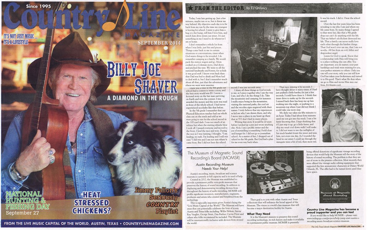 Country Line magazine article on MOMSR