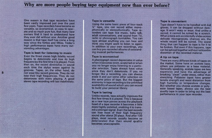 1967 Ampex brochure describing the Ampex tape recorders in Reel2ReelTexas.com vintage reel to reel tape recorder collection