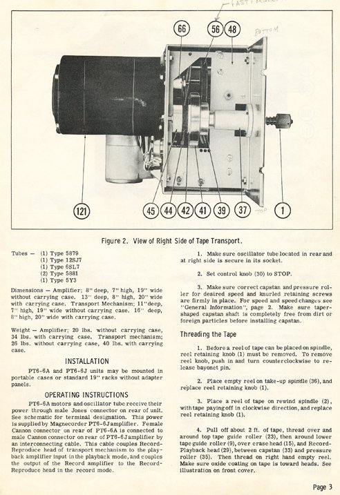 1949 manual for the Magnecord PT-6 reel to reel tape recorder in the Reel2ReelTexas.com MOMSR vintage reel tape recorder recording collection