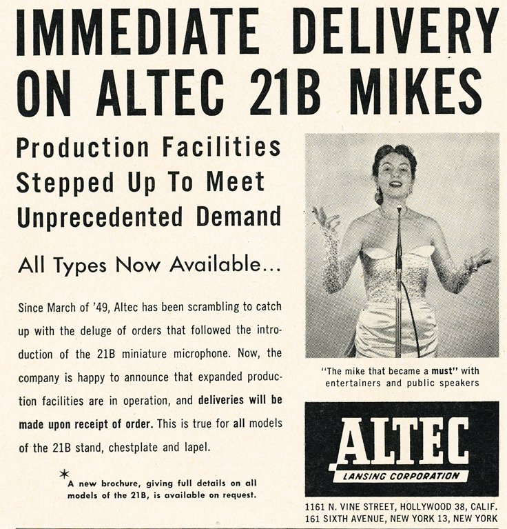 Altec ad in the Reel2ReelTexas/MOMSR/Theophilus vintage reel tape recorder and mic collection