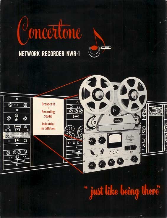 1951 Concertone NWR-1 ad in Reel2ReelTexas.com vintage reel tape recorder collection