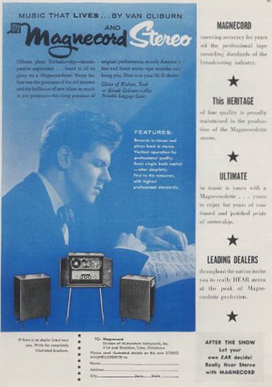 1952 ad for the Magnecord reel to reel tape recorder in the Reel2ReelTexas.com MOMSR vintage reel tape recorder recording collection