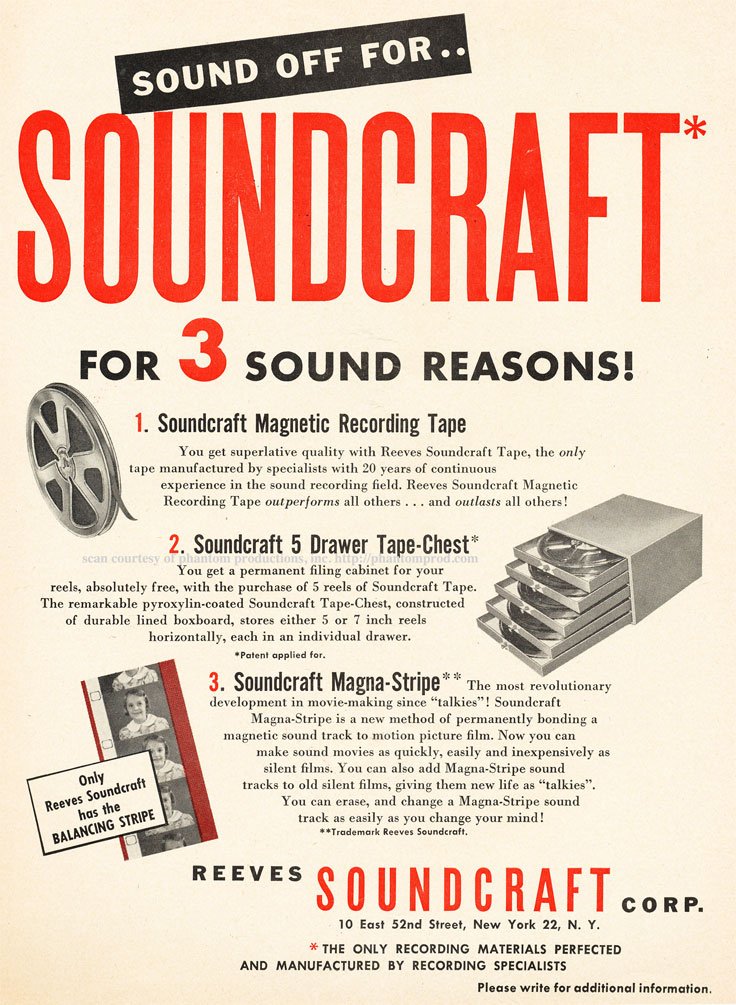 1952 Soundcraft ad in the Reel2ReelTexas.com vintage reel tape recorder recording collection