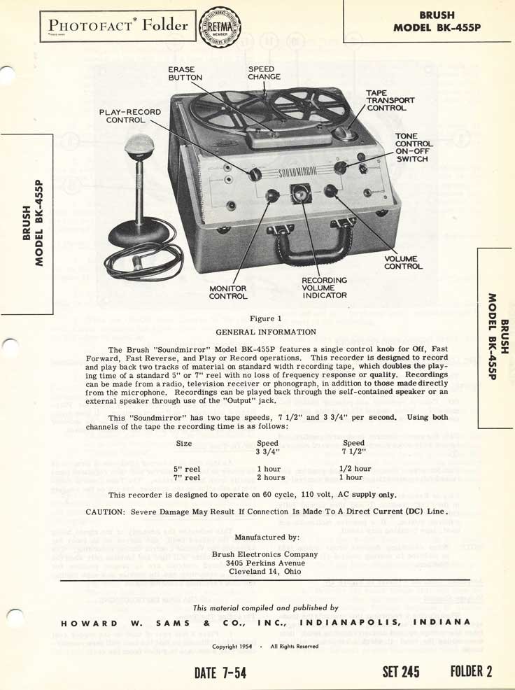 Brush Development Company adin the Reel2ReelTexas.com vintage reel tape recorder recording collection