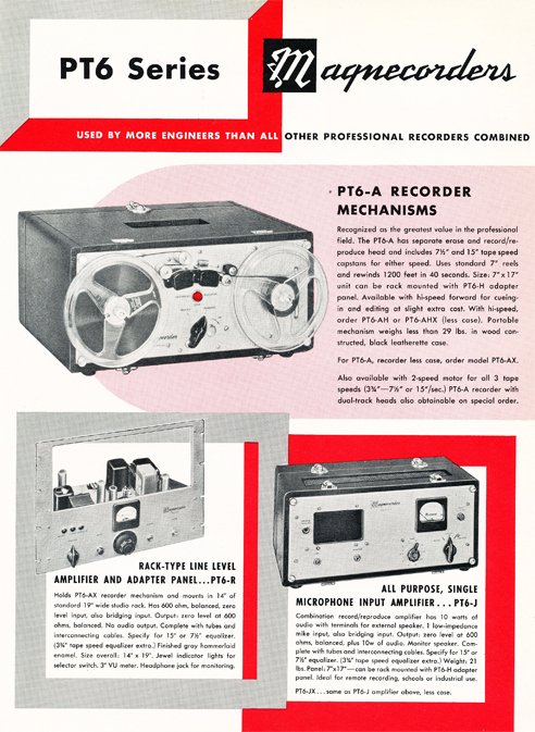 1954 ad for the Magnecord reel to reel tape recorder in the Reel2ReelTexas.com MOMSR vintage reel tape recorder recording collection