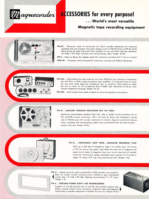1954 ad for the Magnecord reel to reel tape recorder in the Reel2ReelTexas.com MOMSR vintage reel tape recorder recording collection