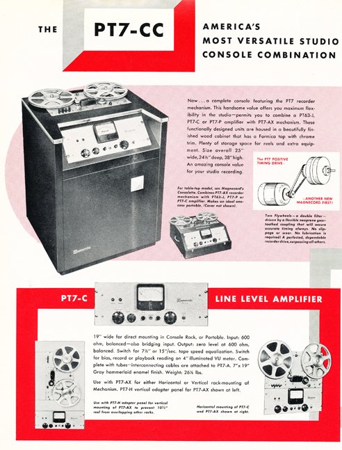 1954 ad for the Magnecord reel to reel tape recorder in the Reel2ReelTexas.com MOMSR vintage reel tape recorder recording collection