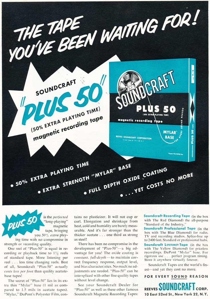 1953 Soundcraft ad in the Reel2ReelTexas.com vintage reel tape recorder recording collection