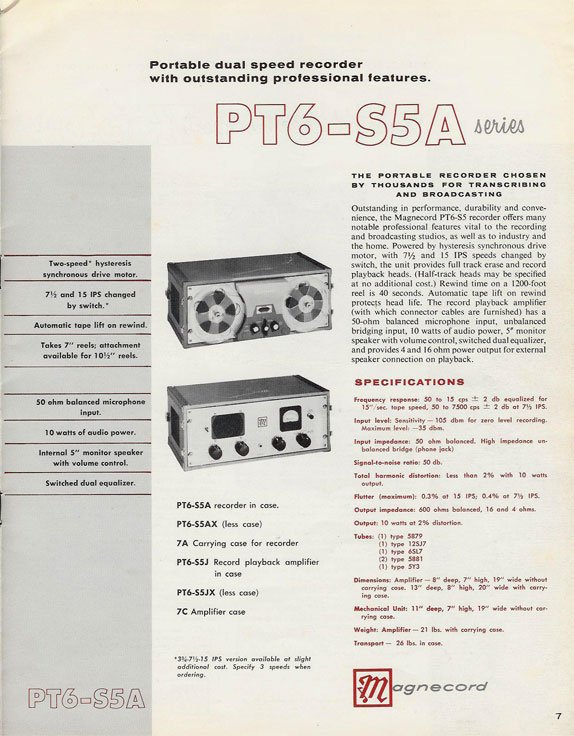 1956 ad for the Magnecord reel to reel tape recorder in the Reel2ReelTexas.com MOMSR vintage reel tape recorder recording collection
