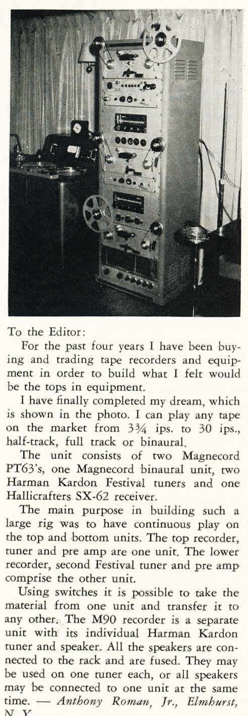1956 ad for the Magnecord reel to reel tape recorder in the Reel2ReelTexas.com MOMSR vintage reel tape recorder recording collection