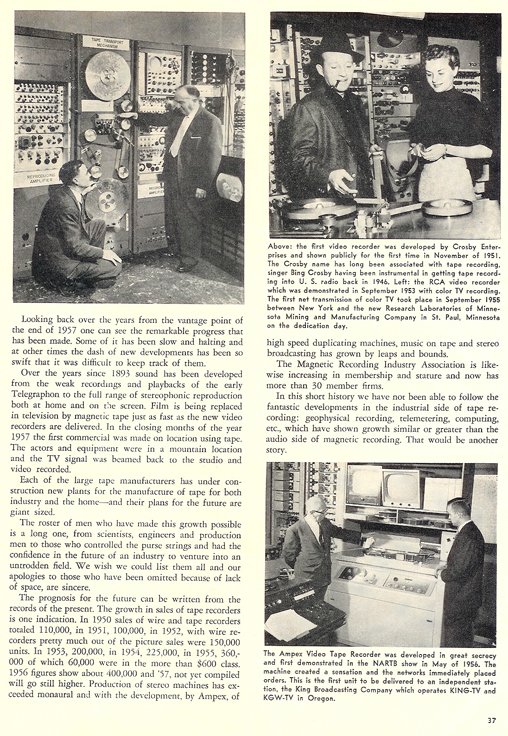 History of reel to reel tape recording up to 1958 page 17
