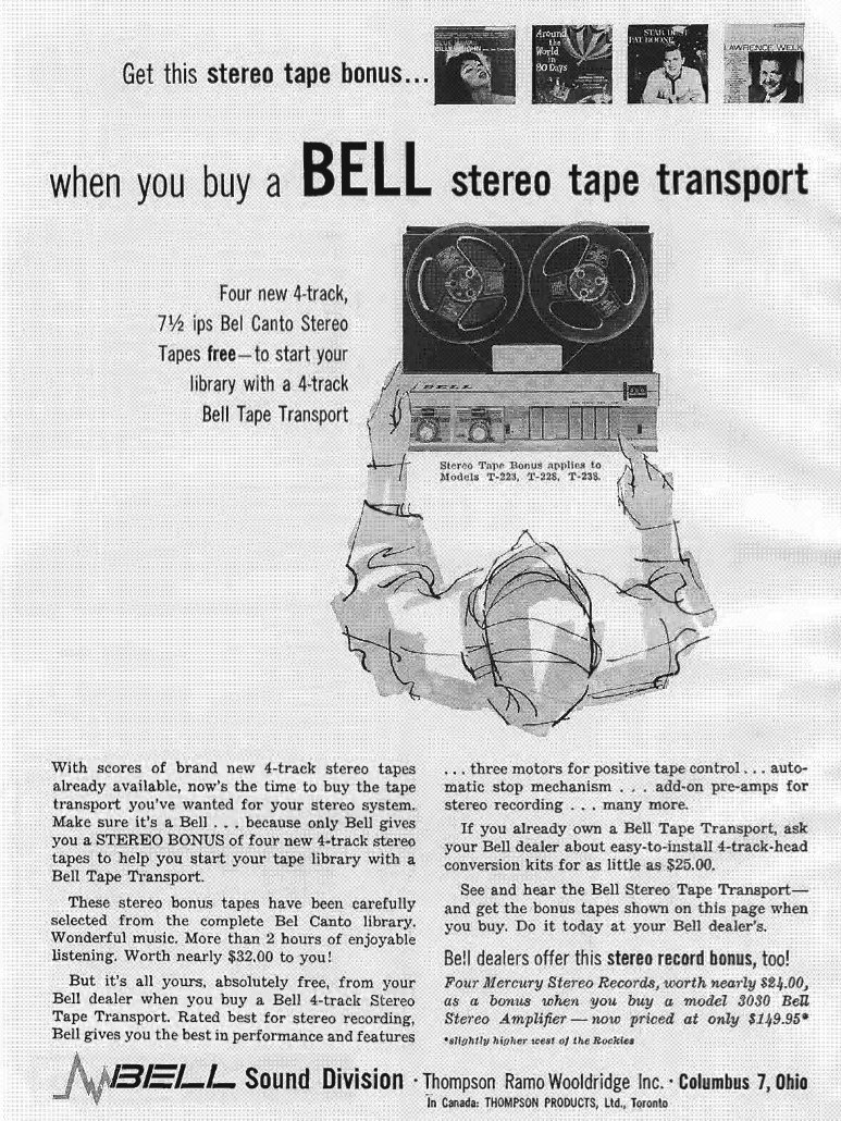 1956 ad for Bell  reel to reel tape recorders in Reel2ReelTexas.com's vintage recording collection