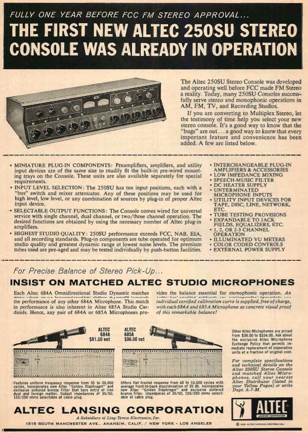 Altec ad in the Reel2ReelTexas/MOMSR/Theophilus vintage reel tape recorder and mic collection