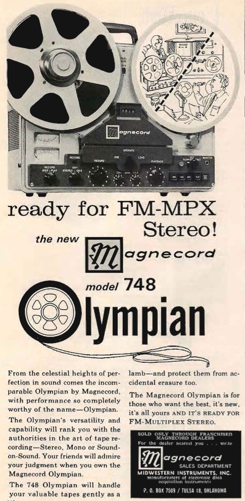 1961 ad for the Magnecord reel to reel tape recorder in the Reel2ReelTexas.com MOMSR vintage reel tape recorder recording collection