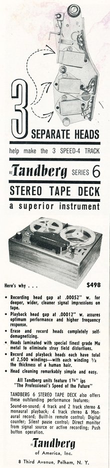 1957 Tandberg ad in the Reel2ReelTexas.com vintage reel tape recorder recording collection
