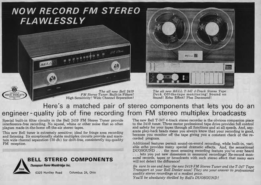 1956 ad for Bell  reel to reel tape recorders in Reel2ReelTexas.com's vintage recording collection