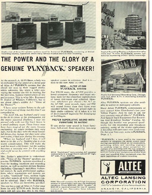Altec Velencia Speaker in the Reel2ReelTexas.com / Museum of Magnetic Sound Recording vintage microphone and recording equipment collection