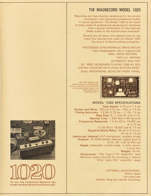 1965 ad for the Magnecord reel to reel tape recorder in the Reel2ReelTexas.com MOMSR vintage reel tape recorder recording collection