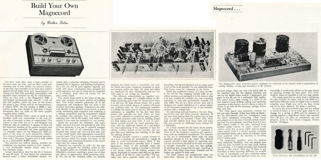 1966 ad for the Magnecord reel to reel tape recorder in the Reel2ReelTexas.com MOMSR vintage reel tape recorder recording collection
