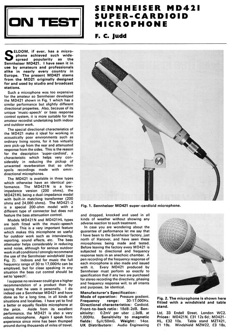 Sennheiser ads in the Reel2ReelTexas.com/MOMSR/Theophilus vintage reel to reel tape recorder collection