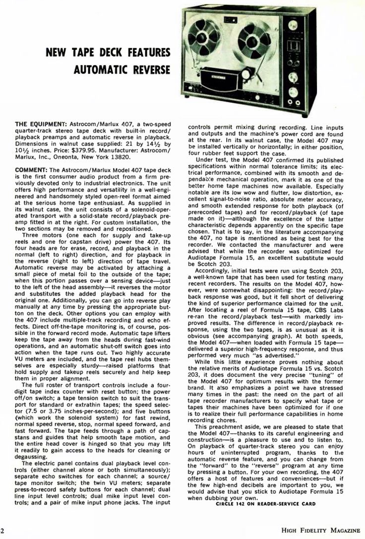 1969 and 1970 ad fro Astrocom reel to reel tape recorders in the reel2reeltexas.com/Museum of Magnetic Sound Recording vintage reel tape recorder recording collection
