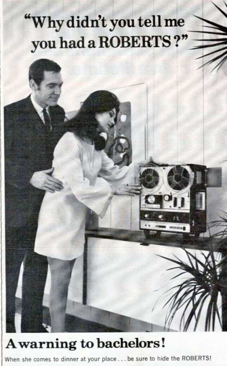 1970 ad for the Roberts 1728X ad 2in Phantom Productions vintage reel to reel tape recorder collection