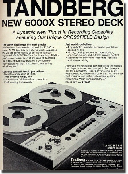 Tandberg ad in the Reel2ReelTexas.com vintage reel tape recorder recording collection