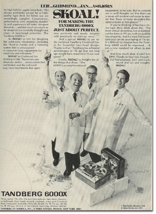 Tandberg ad in the Reel2ReelTexas.com vintage reel tape recorder recording collection