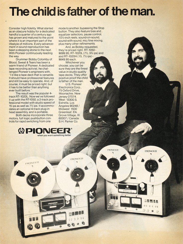 Ad for the Pioneer reel to reel tape recorder in the Reel2ReelTexas.com vintage reel tape recorder recording collection