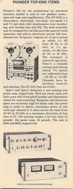 Ad for the Pioneer reel to reel tape recorder in the Reel2ReelTexas.com vintage reel tape recorder recording collection