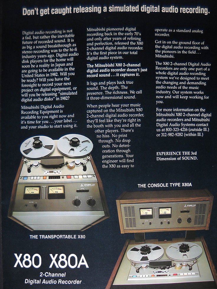 Mitsubishi logo in the Reel2ReelTexas.com vintage reel tape recorder recording collection