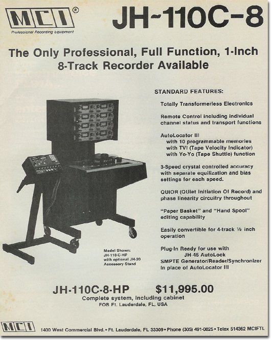 1981 ad for the MCI professional reel to reel tape recorders in the Reel2ReelTexas.com vintage reel tape recorder recording collection