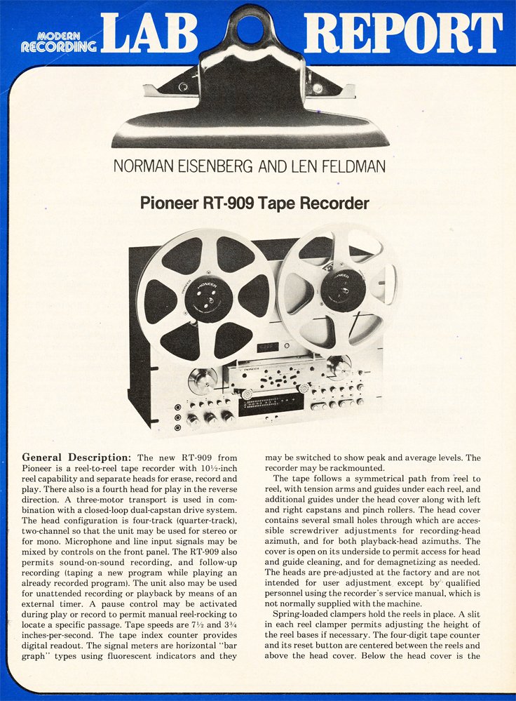 Ad for the Pioneer reel to reel tape recorder in the Reel2ReelTexas.com vintage reel tape recorder recording collection